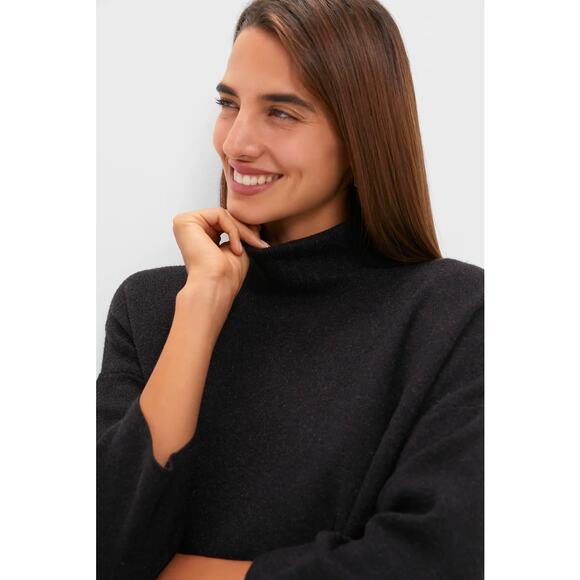 NWOT Pomander Place Noir Vivianne Sweater Dress Black Shimmer Turtleneck Cozy - Picture 14 of 16